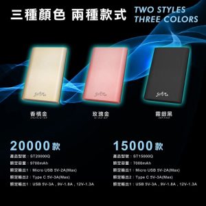 ST-15000Q QC3.0 鋁合金行動電源